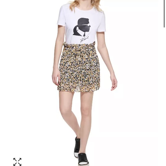 Karl Lagerfeld Paris
 Houndstooth Pleated Maxi Skirt